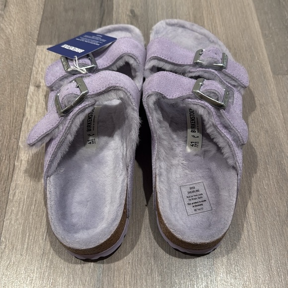 Birkenstock Arizona Shearling Suede Leather - Purple Fog - Picture 6 of 8